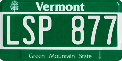 VT license plate LSP877