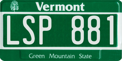 VT license plate LSP881