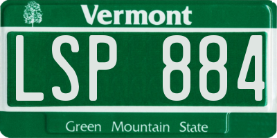 VT license plate LSP884