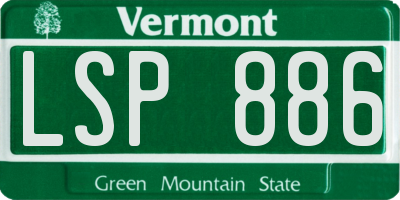 VT license plate LSP886