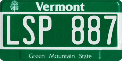 VT license plate LSP887