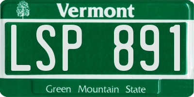 VT license plate LSP891