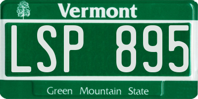 VT license plate LSP895