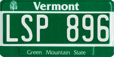 VT license plate LSP896