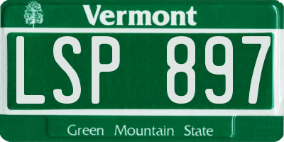VT license plate LSP897