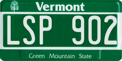 VT license plate LSP902