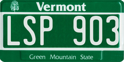 VT license plate LSP903