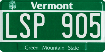 VT license plate LSP905