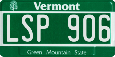 VT license plate LSP906