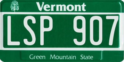 VT license plate LSP907