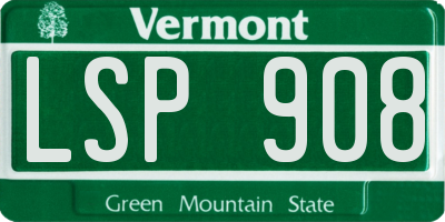 VT license plate LSP908