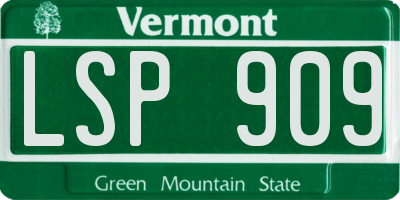 VT license plate LSP909