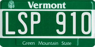 VT license plate LSP910