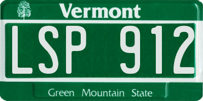 VT license plate LSP912