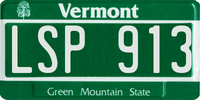 VT license plate LSP913