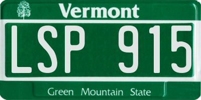 VT license plate LSP915