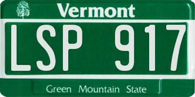 VT license plate LSP917