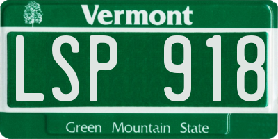 VT license plate LSP918