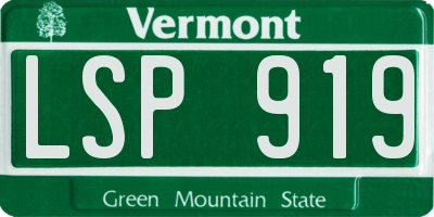VT license plate LSP919