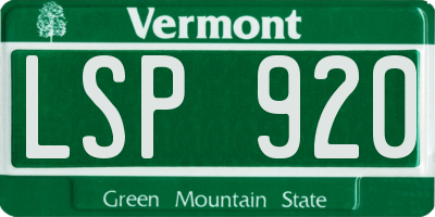 VT license plate LSP920