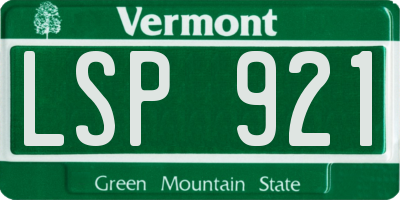 VT license plate LSP921