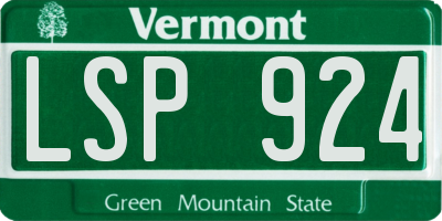 VT license plate LSP924