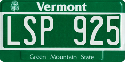 VT license plate LSP925