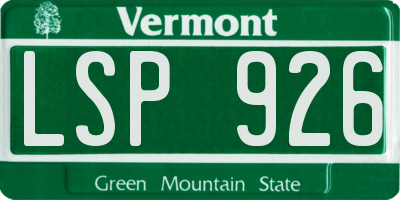 VT license plate LSP926