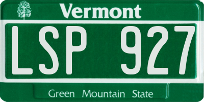 VT license plate LSP927
