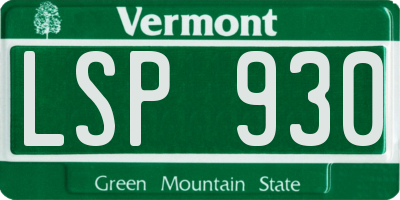 VT license plate LSP930