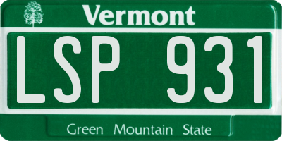 VT license plate LSP931