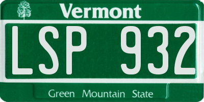 VT license plate LSP932