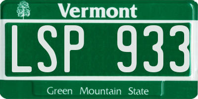 VT license plate LSP933