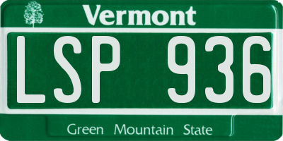 VT license plate LSP936