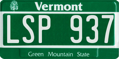 VT license plate LSP937