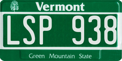 VT license plate LSP938