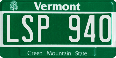 VT license plate LSP940