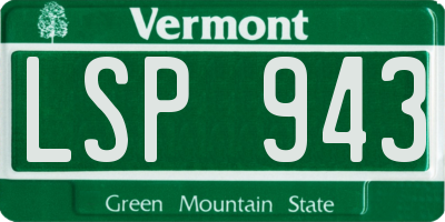 VT license plate LSP943