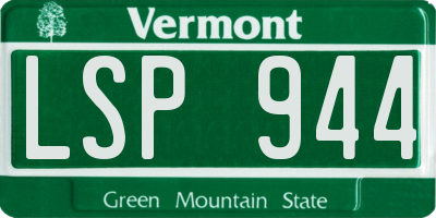 VT license plate LSP944