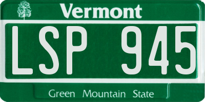 VT license plate LSP945