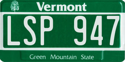 VT license plate LSP947