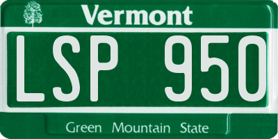 VT license plate LSP950