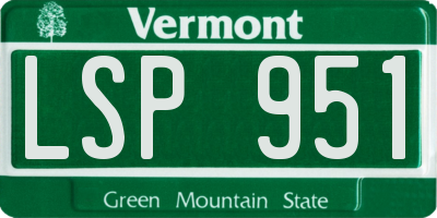 VT license plate LSP951