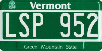 VT license plate LSP952