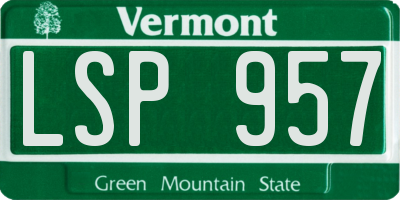VT license plate LSP957