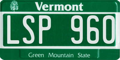 VT license plate LSP960