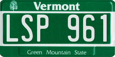 VT license plate LSP961