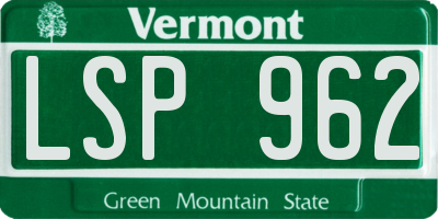 VT license plate LSP962