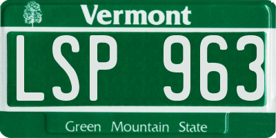 VT license plate LSP963
