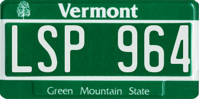 VT license plate LSP964